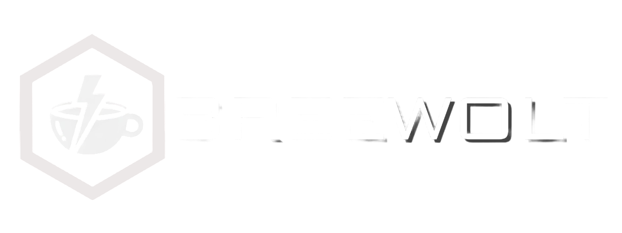 Breewolt beyaz yazılı logo.